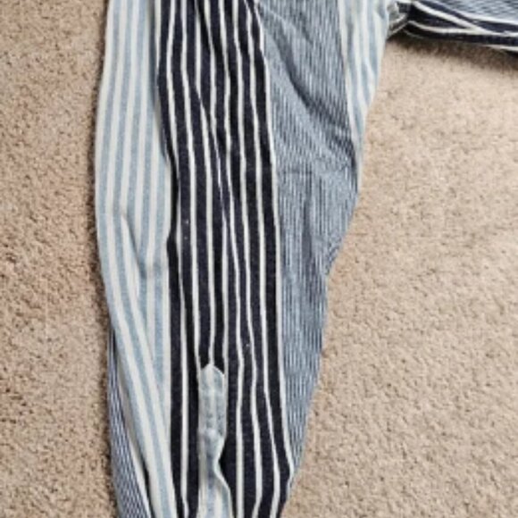Vintage Banana Republic Safari & Travel Blue Multi Striped Button Down Shirt XL - Picture 8 of 8